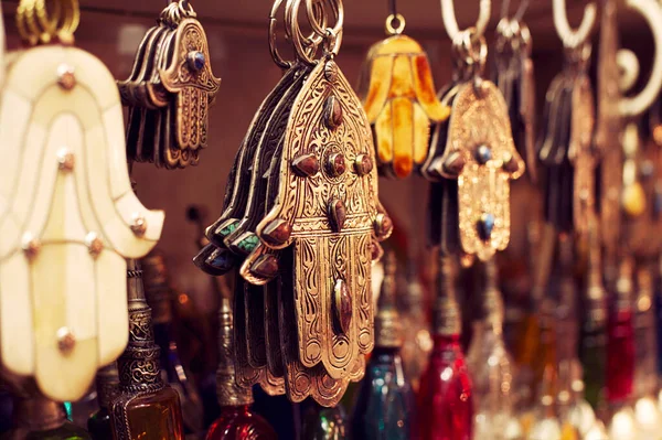 Moroccan Khamsa Hamsa Hands Fatima Good Luck Medina Souk — Stock Photo, Image