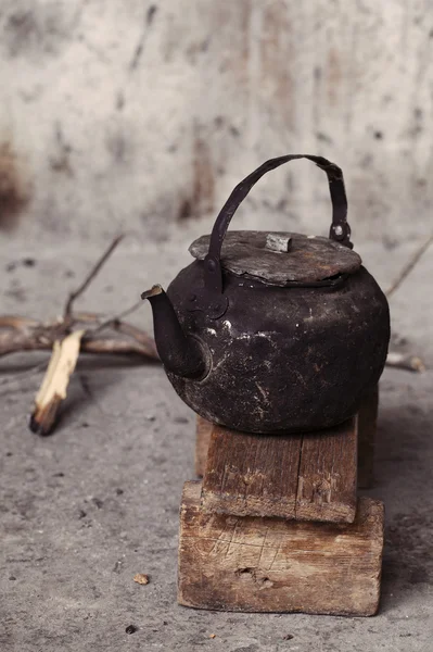 Sooty old teapot — Stock Photo, Image