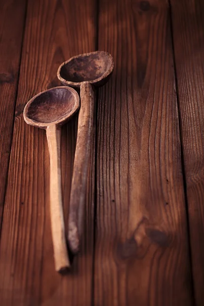 Cucharas de madera en estilo rústico — Foto de Stock