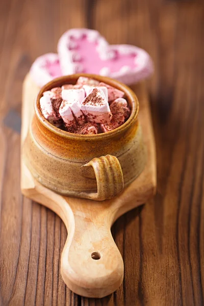 Гарячий шоколад вінтажний кухоль — стокове фото