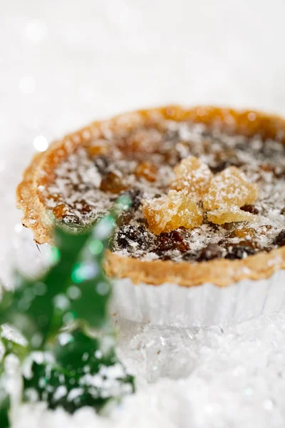 Torta de Natal com recheio de carne picada e casca cristalizada — Fotografia de Stock