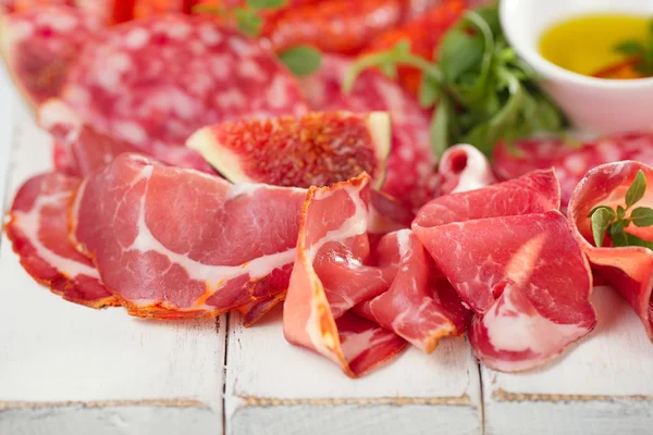 Antipasti Platter of Cured Meat — Stock Photo, Image