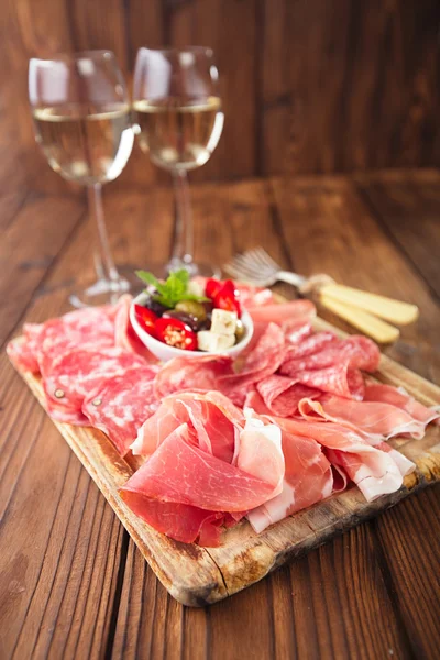 Antipasti Platter of Cured Meat — Stock Photo, Image