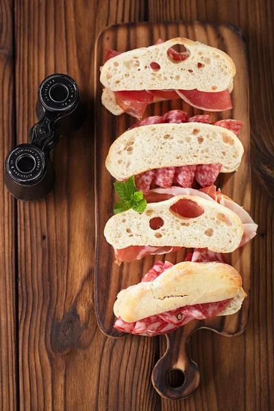 Cured Meat jamon sausage — Stock Photo, Image