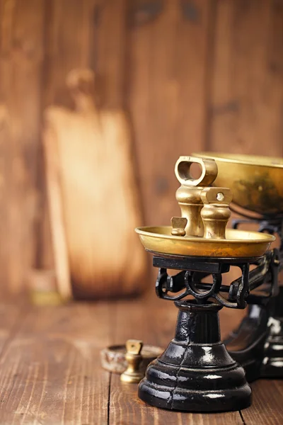 Vintage cast iron kitchen  scale — Stock Photo, Image