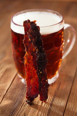 Jerky beef with beer clipart