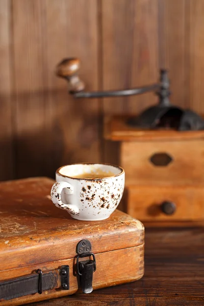 Coffee in vintage cup — Stock Photo, Image