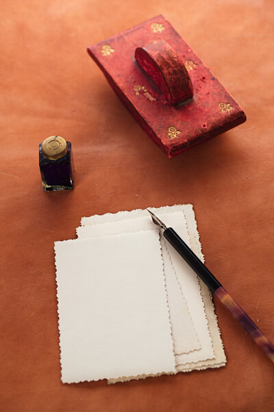 Vintage red wooden  ink blotter