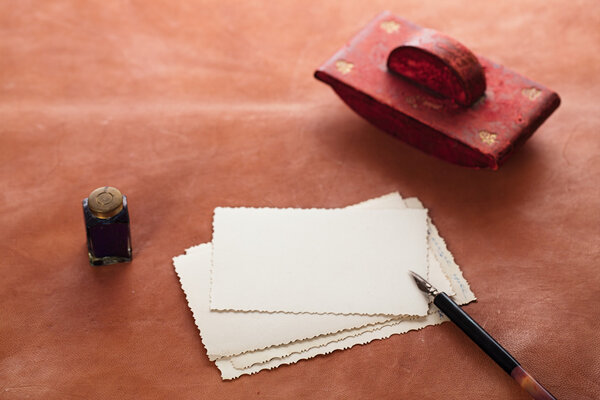 Vintage red wooden  ink blotter