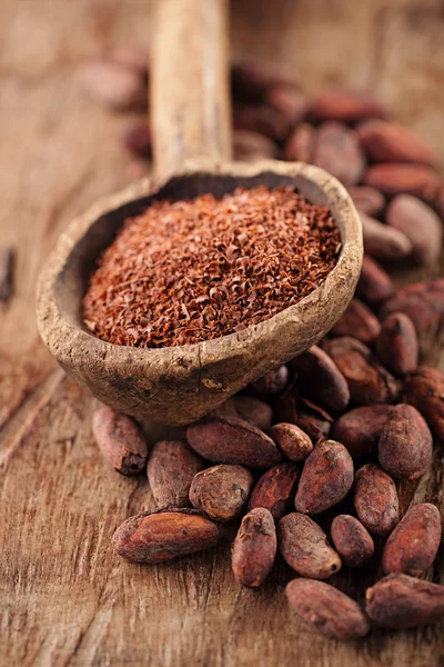 Cacao en polvo en cuchara — Foto de Stock