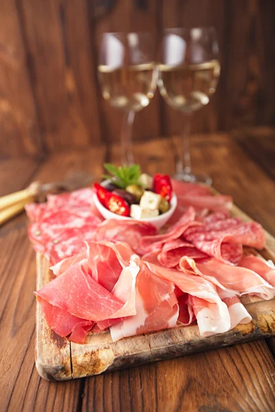 Antipasti Platter of Cured Meat — Stock Photo, Image