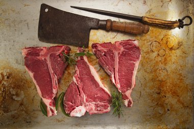 Beef steak t-bone meat clipart
