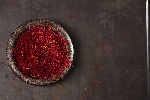 Saffron spice threads — Stock Photo, Image