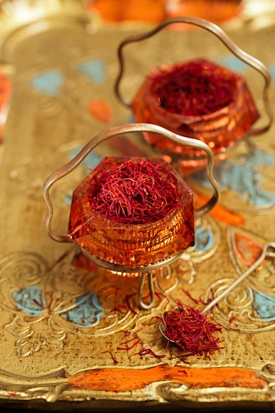 Saffron spice in  bowls — Stock Photo, Image