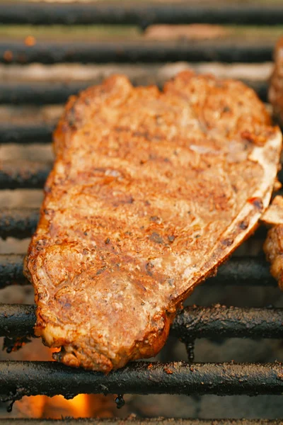 Carne de alimentos - bife de vaca bbq — Fotografia de Stock