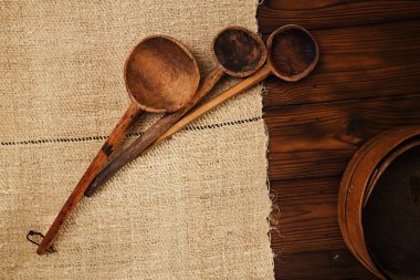 Gerçek vintage tahta kaşıklar