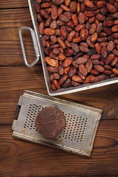 Roasted cocoa chocolate beans — Stock Photo, Image