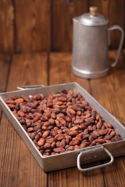 Roasted cocoa chocolate beans — Stock Photo, Image