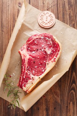 raw beef Rib bone  steak   clipart
