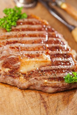 vintage et çatal ile sığır eti biftek