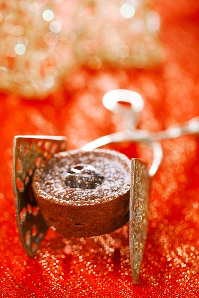 Chocolate Cherry Mini Tartlets — Stock Photo, Image