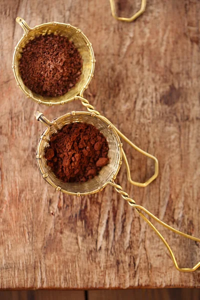 Cocoa powder  in old rustic style — Stock Photo, Image