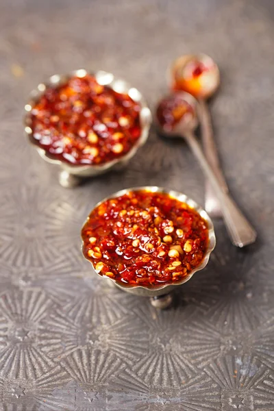 Asian chillies garlic sauce — Stock Photo, Image