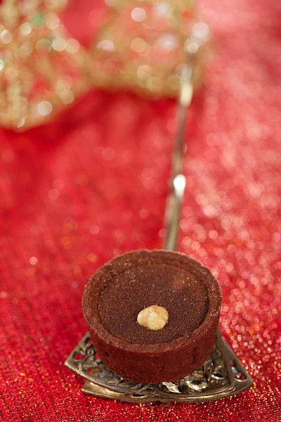Csokoládé Cherry Mini Tartlets — Stock Fotó