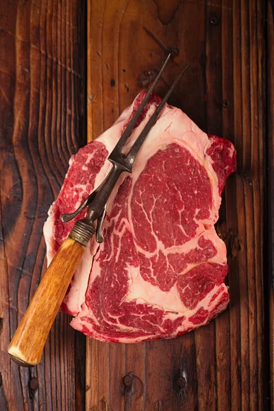 Carne de bovino crua Ribeye — Fotografia de Stock