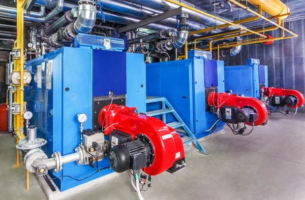 Interior gas boiler with three boilers — Stock Photo, Image