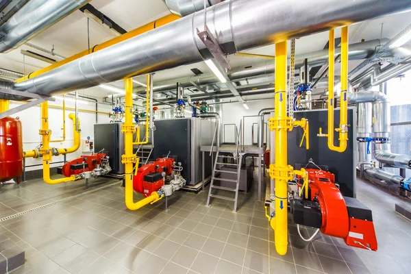 Interieur gas ketel met drie ketels — Stockfoto