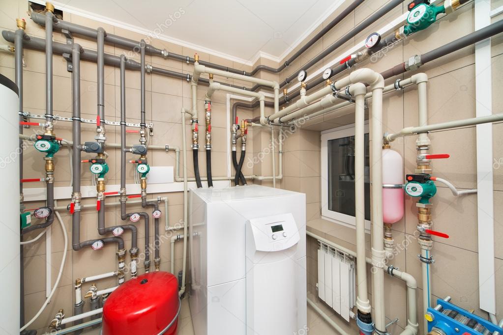 Boiler room equipment with deep pumps — Stock Photo © alexxxey.07 92682108