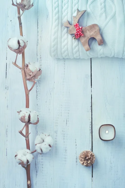 Téli és karácsonyi dekoráció fehér gyűjteménye — Stock Fotó