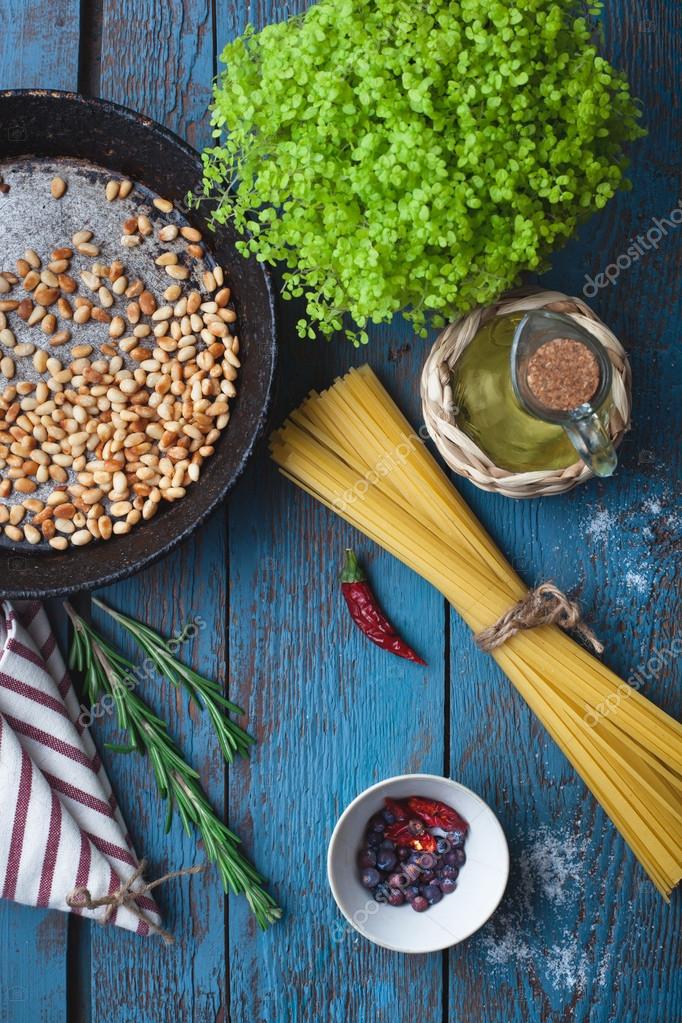 Ingredientes para cocinar la pasta italiana, cocina ...