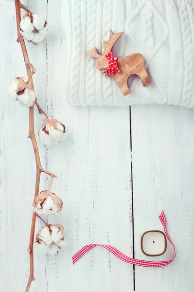 冬やクリスマスの装飾の白いコレクション — ストック写真