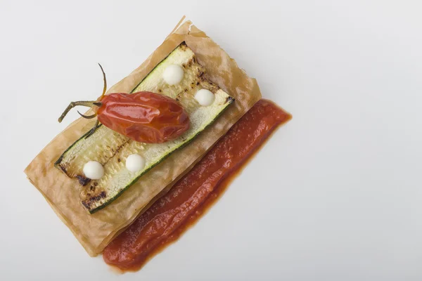 Zucchini sandwich and tomato — Stock Photo, Image