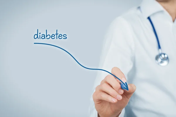 Снижение заболеваемости сахарным диабетом — стоковое фото