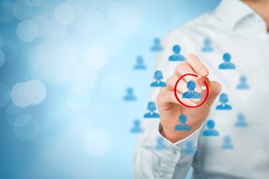 Marketing segmentation and leader recruit concept clipart