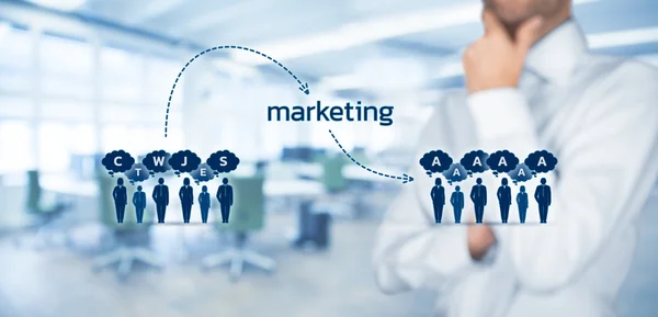Mass marketing impact and influence concept — Stock Photo, Image