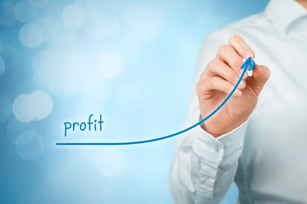 Businessman planning profit growth — Stock Photo, Image