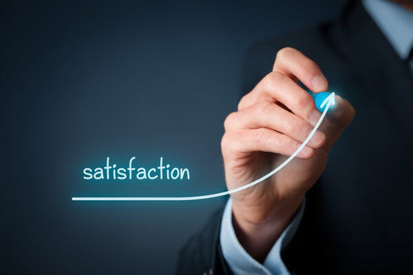 Increase satisfaction in business concept