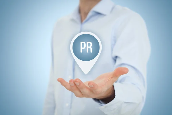Businessman offer PR agency services — Stock Photo, Image