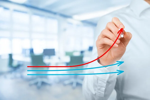 Benchmarking and market leader concept. — Stock Photo, Image