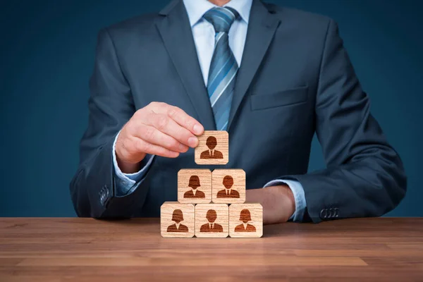 Human Resources Bedrijfshiërarchie Concept Multilevel Marketing Recruiter Compleet Team Vertegenwoordigd — Stockfoto