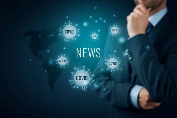 Psychologist Think News Covid Impact Mental Health Excessive Consumption Media — Stock Photo, Image