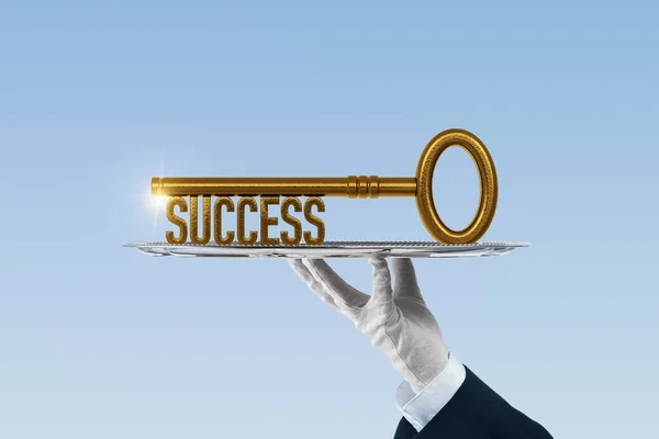 Coach Has Key Success Motivation Concept Coach Manager Mentor Specialist — Stock Photo, Image