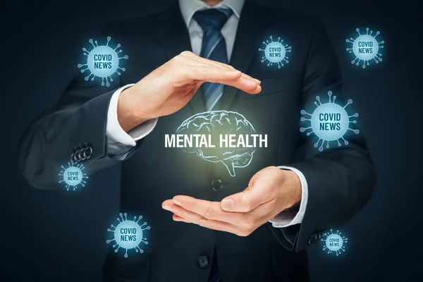 Proteja Salud Mental Concepto Psicología Crisis Corona Psicólogo Recomienda Leer — Foto de Stock