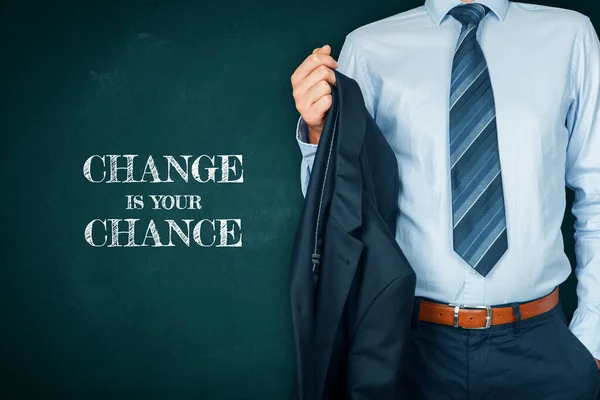 Cambiamento Vostro Concetto Motivazionale Probabilità Mentore Motivare Cambiare Cogliere Occasione — Foto Stock