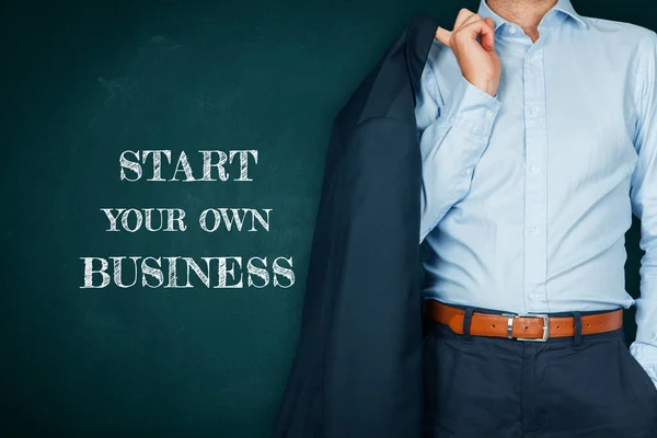 Starten Sie Ihr Eigenes Geschäftskonzept Arbeitslose Manager Aufgrund Der Coronavirus — Stockfoto