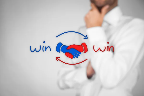 Koncepcja partnerstwa w strategii win-win. — Zdjęcie stockowe